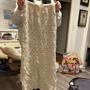 Handmade Crochet Maxi Dress in Cream